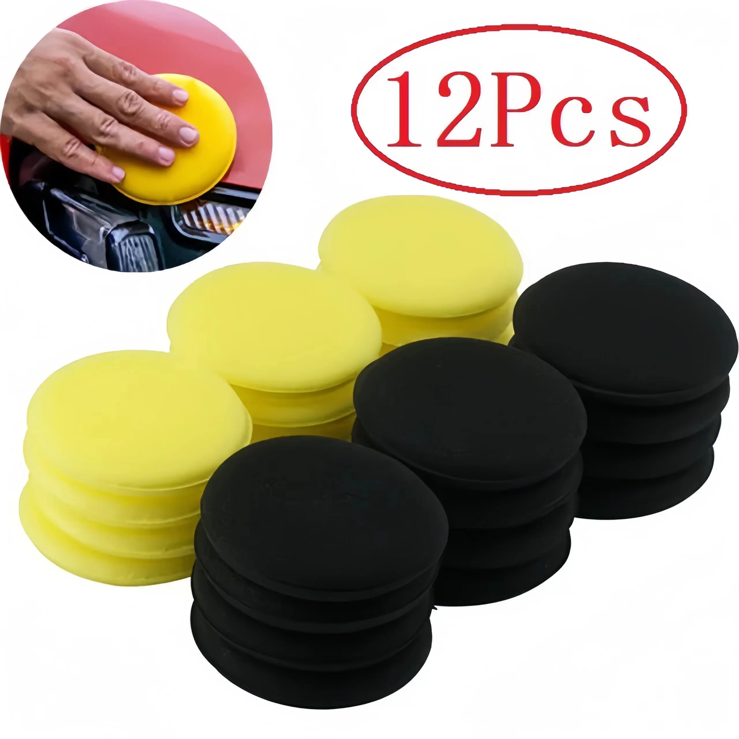 12Pcs Round Car Waxing Polish  - Wax Applicator Pad 评论和价格